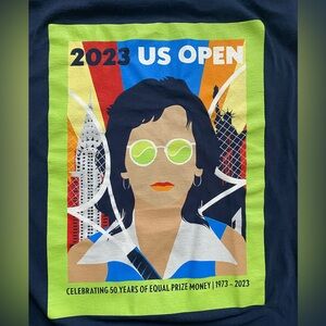 2023 US Open Tennis Unisex XL T-shirt Billie Jean King Tee Shirt Top Extra Large